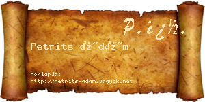 Petrits Ádám névjegykártya